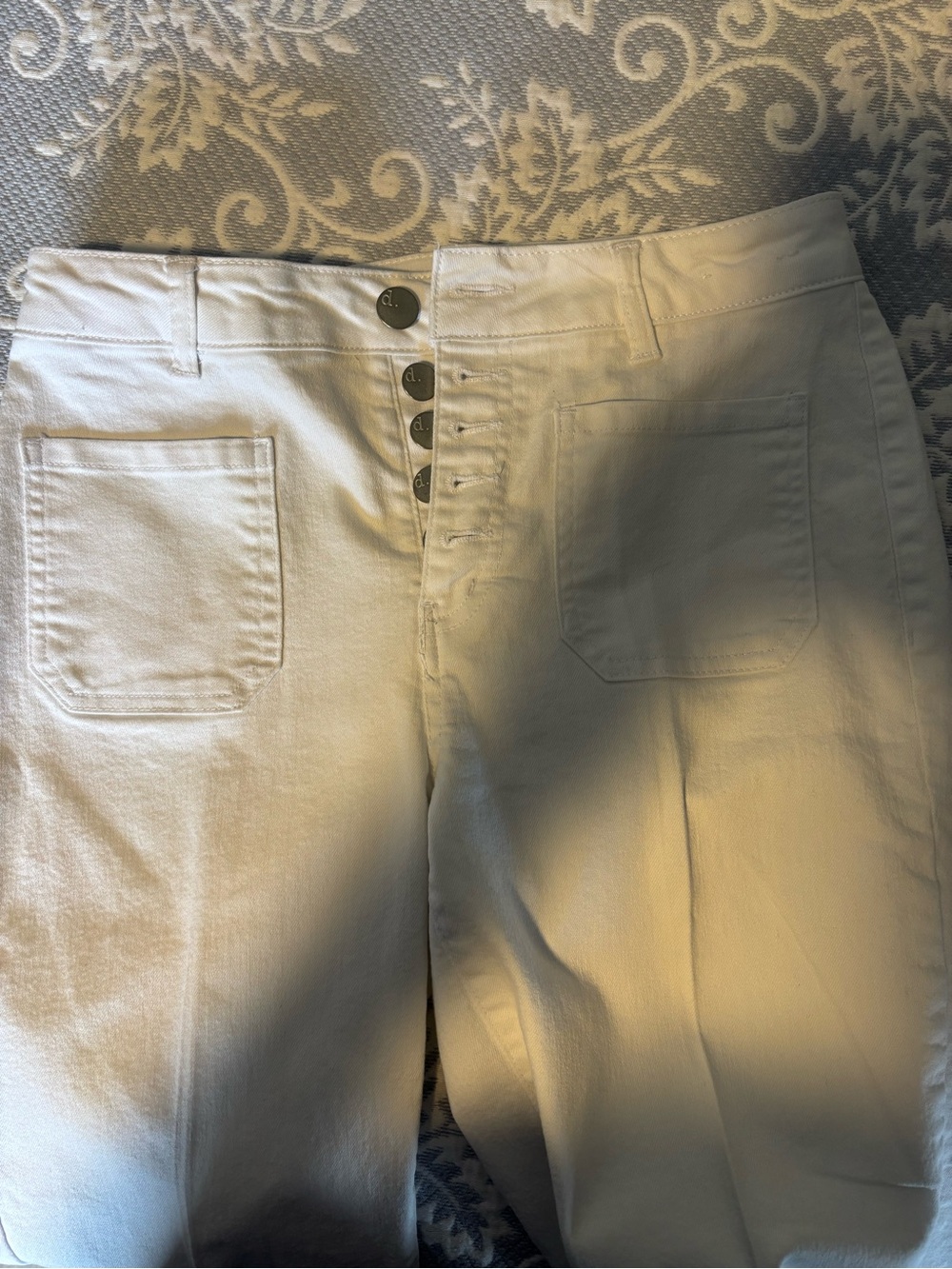 d. jeans White High-Rise Button-Fly Jeans